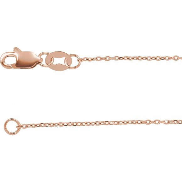 14K White 1 mm Diamond-Cut Cable 24